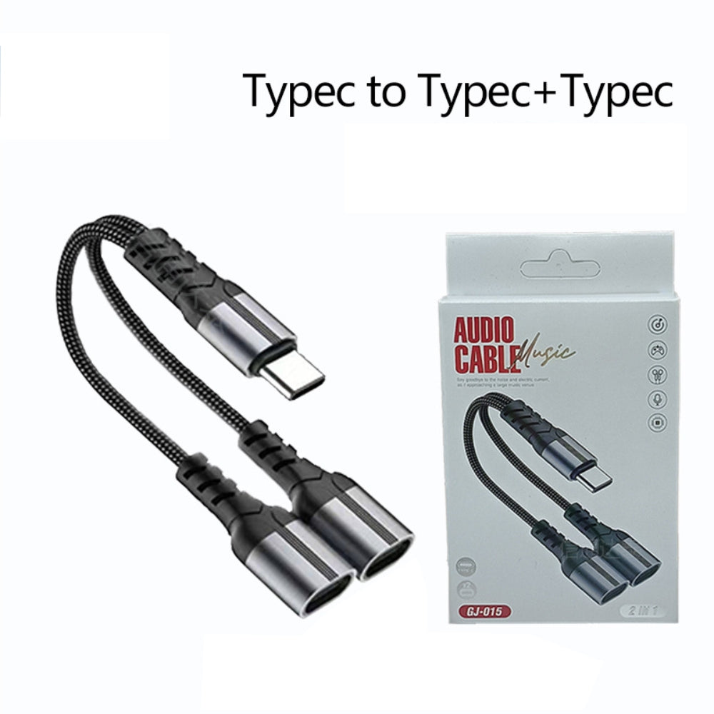 USB C Splitter 1 in 2 Out HiFi Audio Adapter, Dual USB C Headphone and Charger Adapter Support PD Charging Port, Compatible with iPhone Series, Galaxy Series and More – view 2