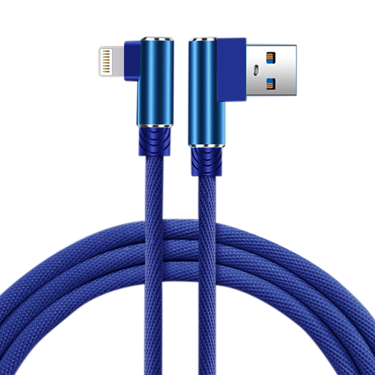 Reiko 3.3FT Nylon braided Material 8 PIN USB 2.0 Data Cable in Black
