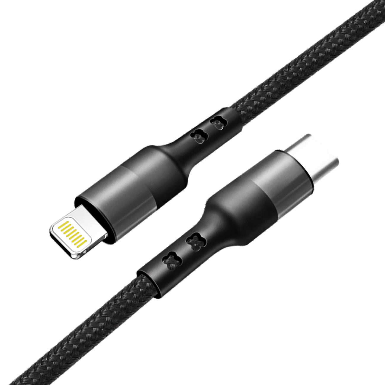 Power Delivery USB-C to 8-PIN Fast Charging & Sync Nylon-Braided 10FT Cable in Black – view 2