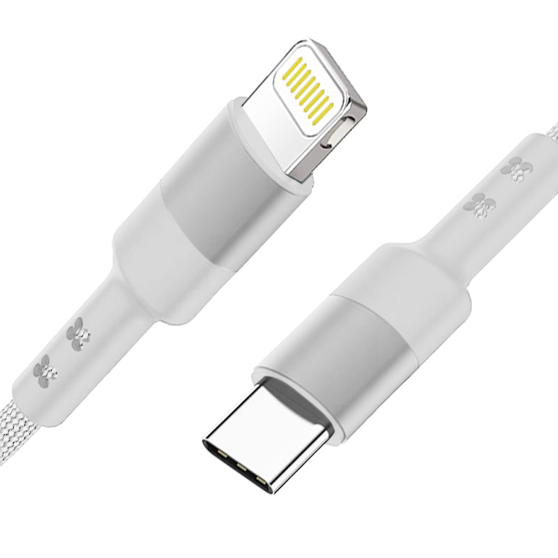 Power Delivery USB-C to 8-PIN Fast Charging & Sync Nylon-Braided 10FT Cable in Silver – view 2