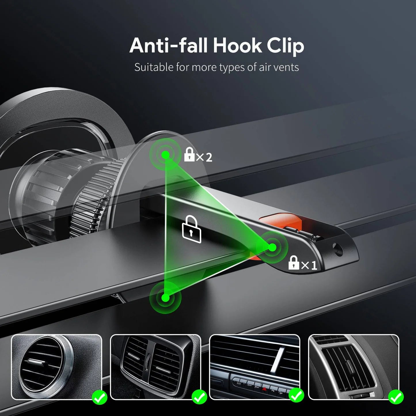 Air Vent Magnetic Car Phone Holder – view 4
