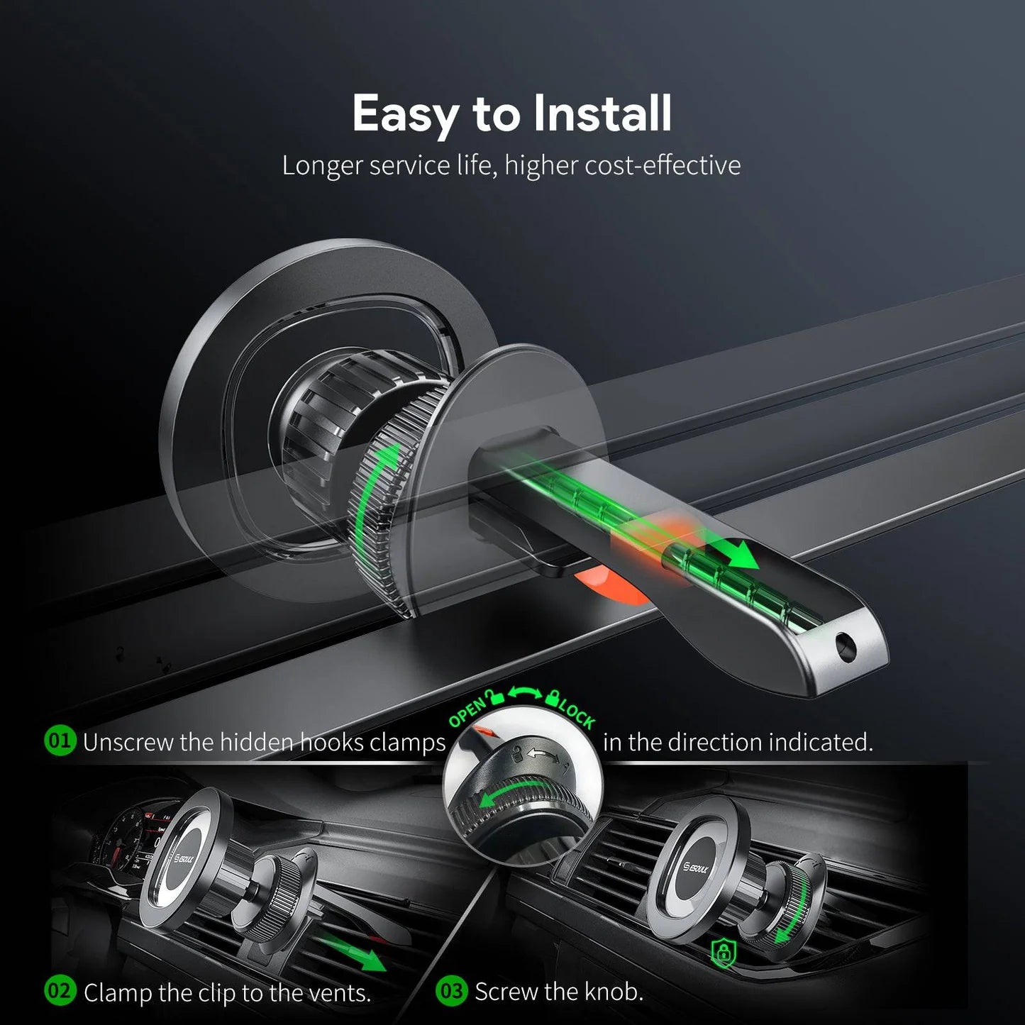 Air Vent Magnetic Car Phone Holder – view 7