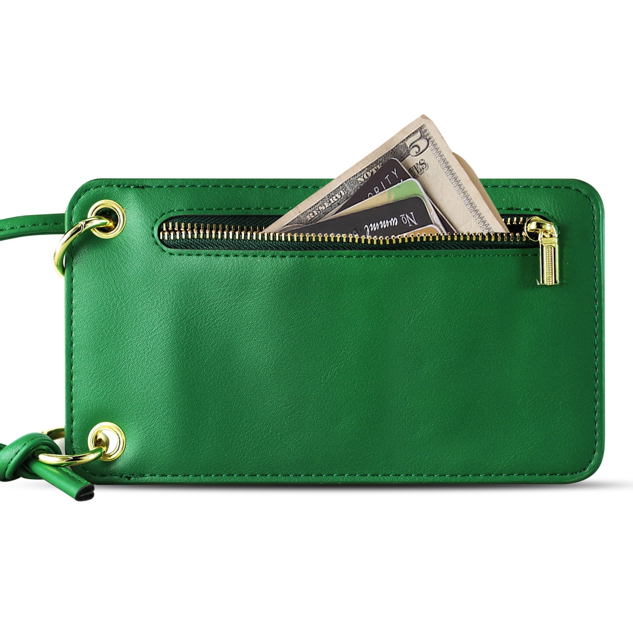Reiko Leather Crossbody Phone Wallet Large Purse in Green?ö7.0 INCH) – view 2