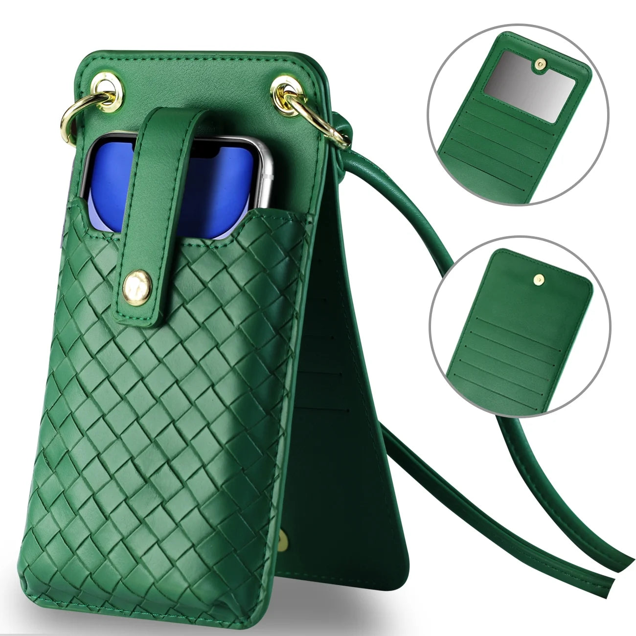 Reiko Leather Crossbody Phone Wallet Large Purse in White?ö7.0 INCH) – view 3
