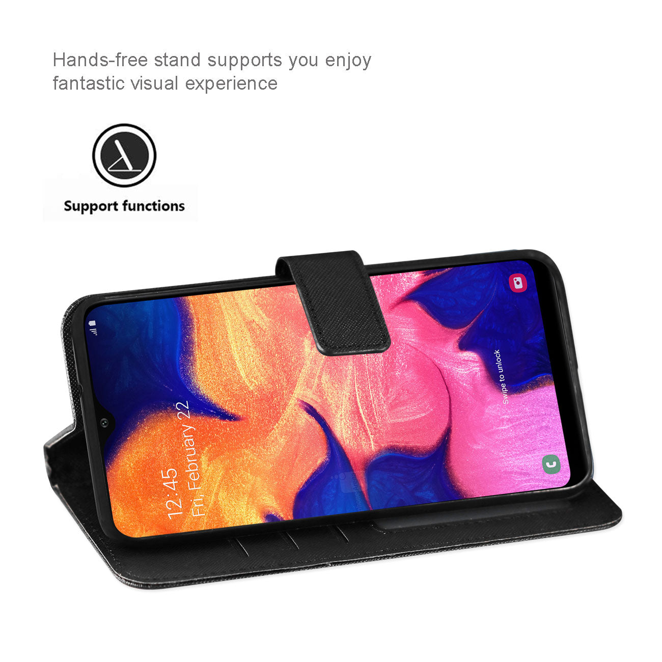 Reiko Samsung Galaxy A80 3-In-1 Wallet Case In BLACK – view 4