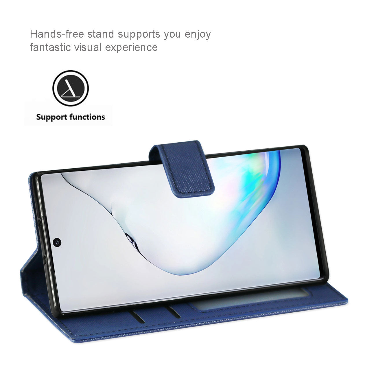 Reiko Samsung Galaxy NOTE 10 3-In-1 Wallet Case In BLUE – view 4