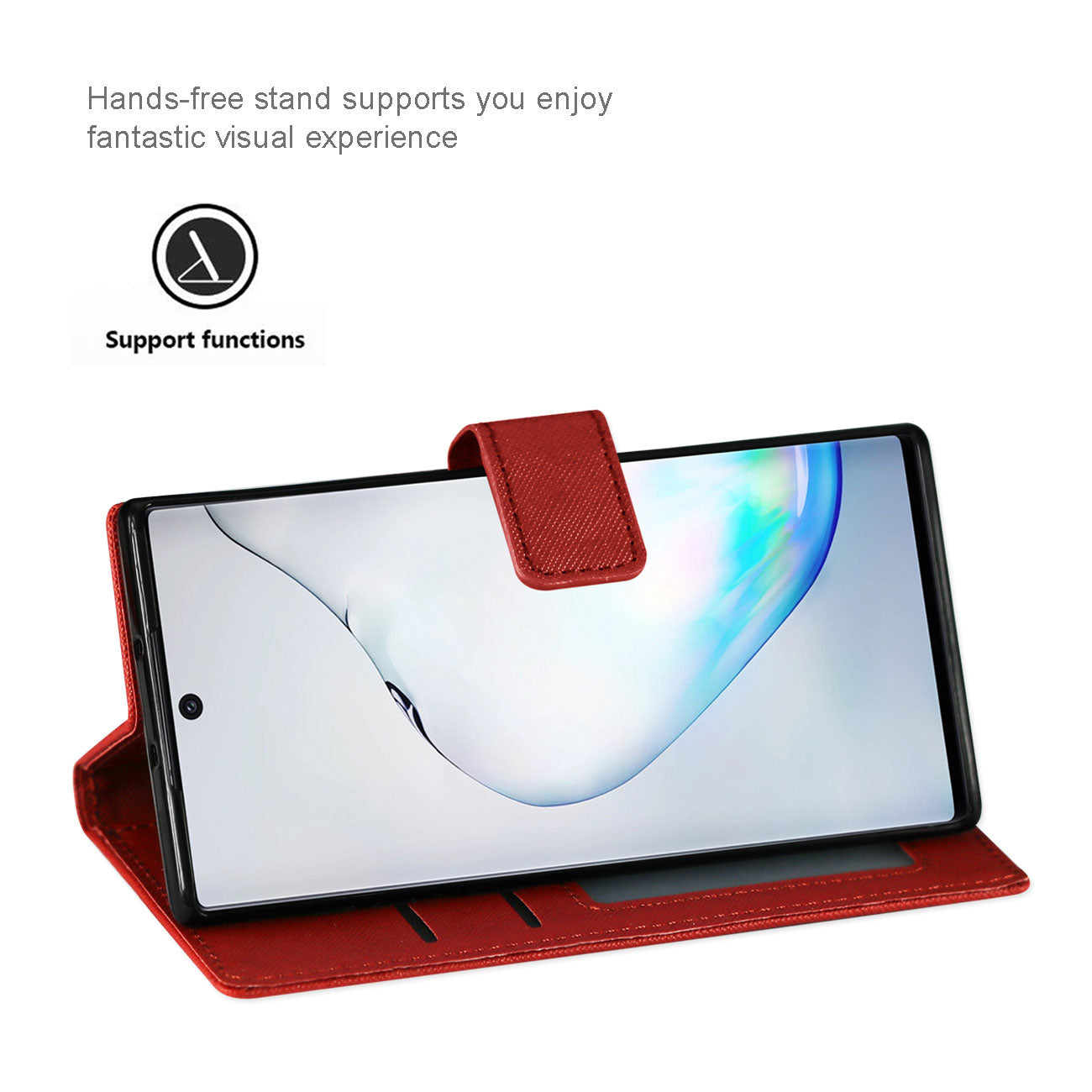 Reiko Samsung Galaxy NOTE 10 3-In-1 Wallet Case In RED – view 4