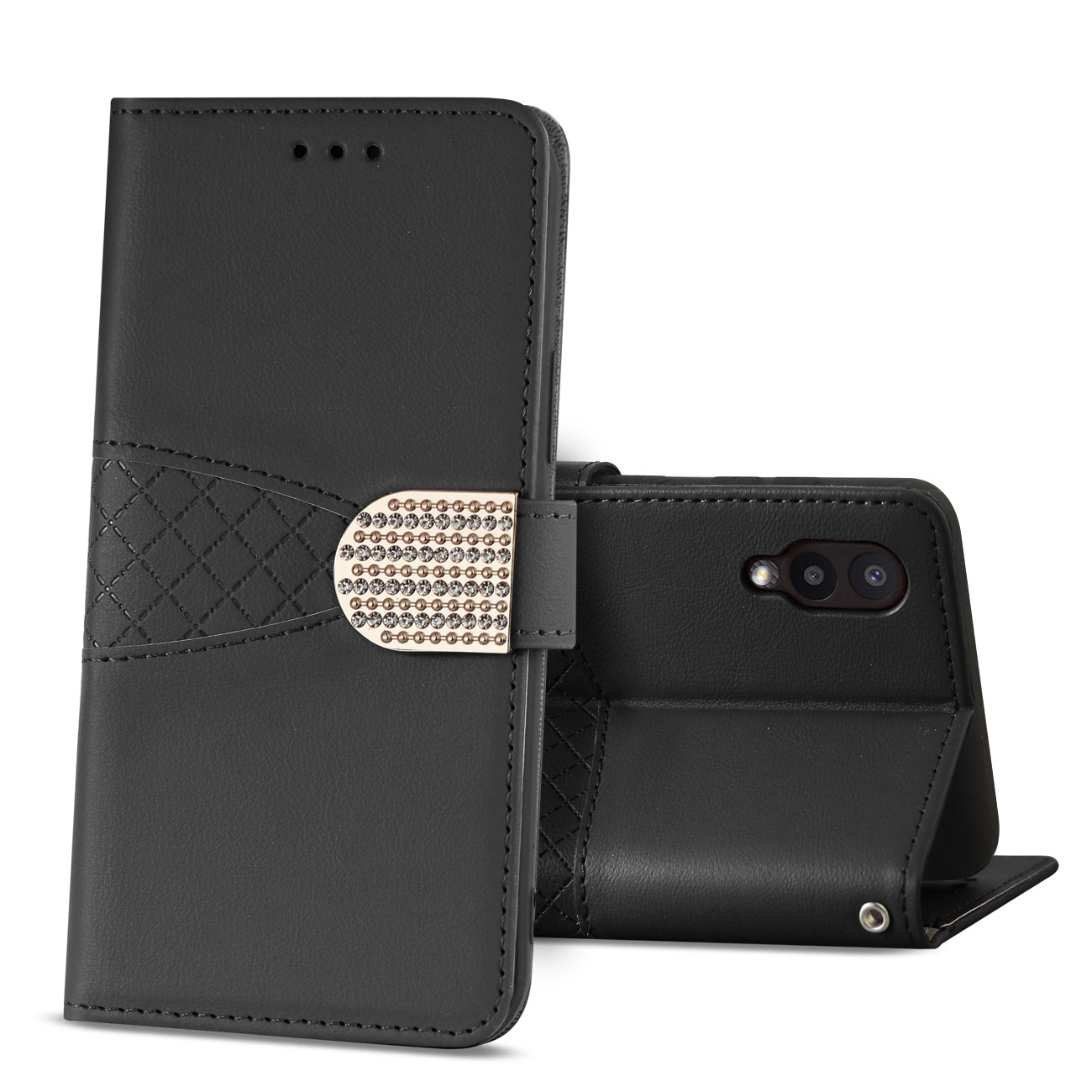 Reiko Samsung Galaxy A02 3-In-1 Wallet Case in Black