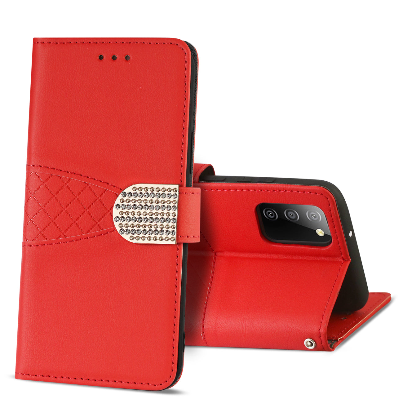 Reiko Samsung Galaxy A02S 3-In-1 Wallet Case in Red