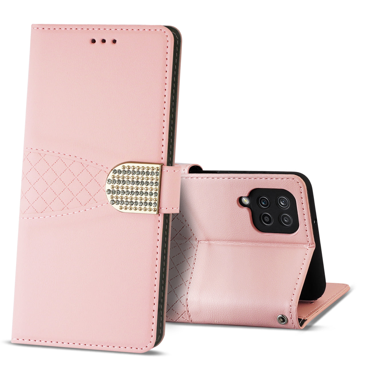 Reiko Samsung Galaxy A12 5G 3-In-1 Wallet Case in Pink