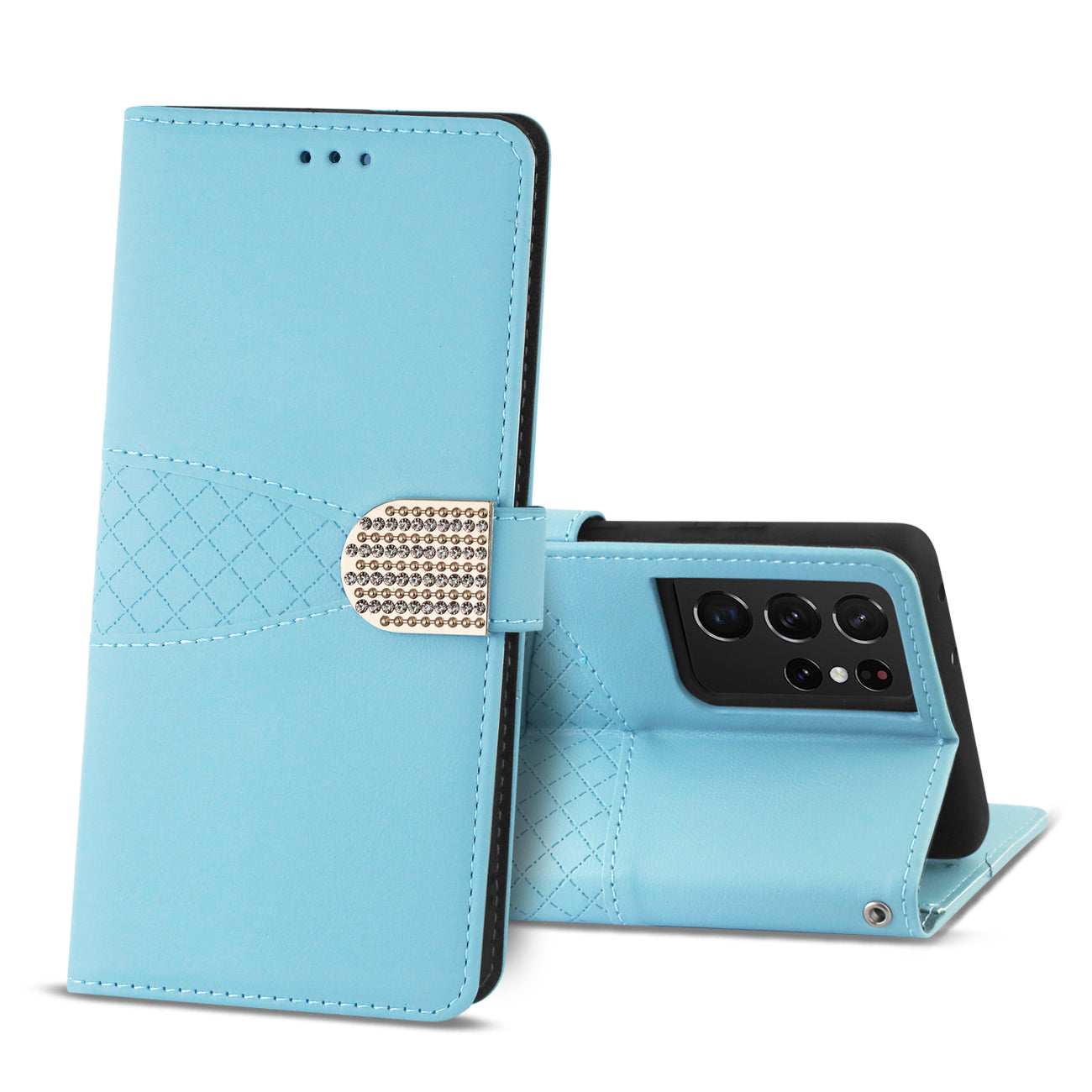 Reiko Samsung Galaxy S21 Ultra 3-In-1 Wallet Case in Blue