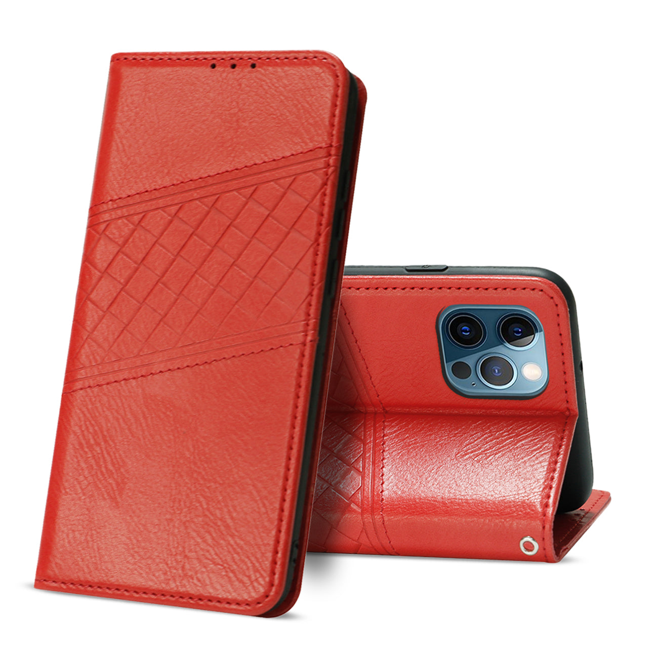 Reiko Apple iPhone 12 Pro Max 3-In-1 Wallet Case in Red