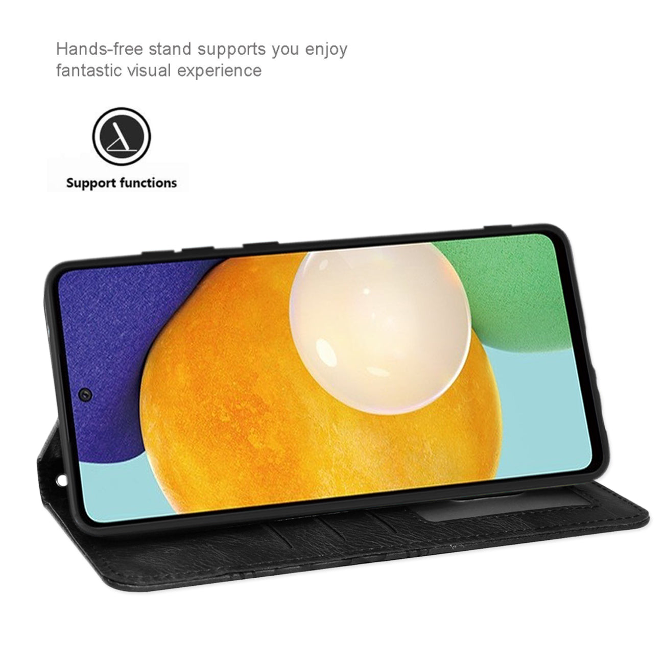 Reiko Samsung Galaxy A52/5G 3-In-1 Wallet Case in Black – view 4