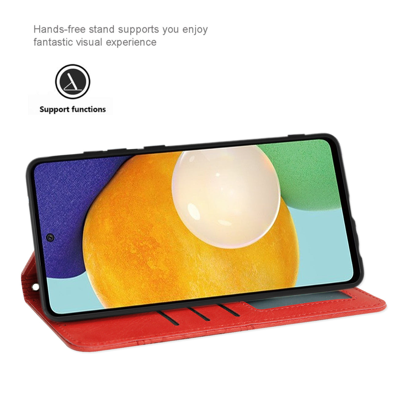 Reiko Samsung Galaxy A52/5G 3-In-1 Wallet Case in Red – view 4