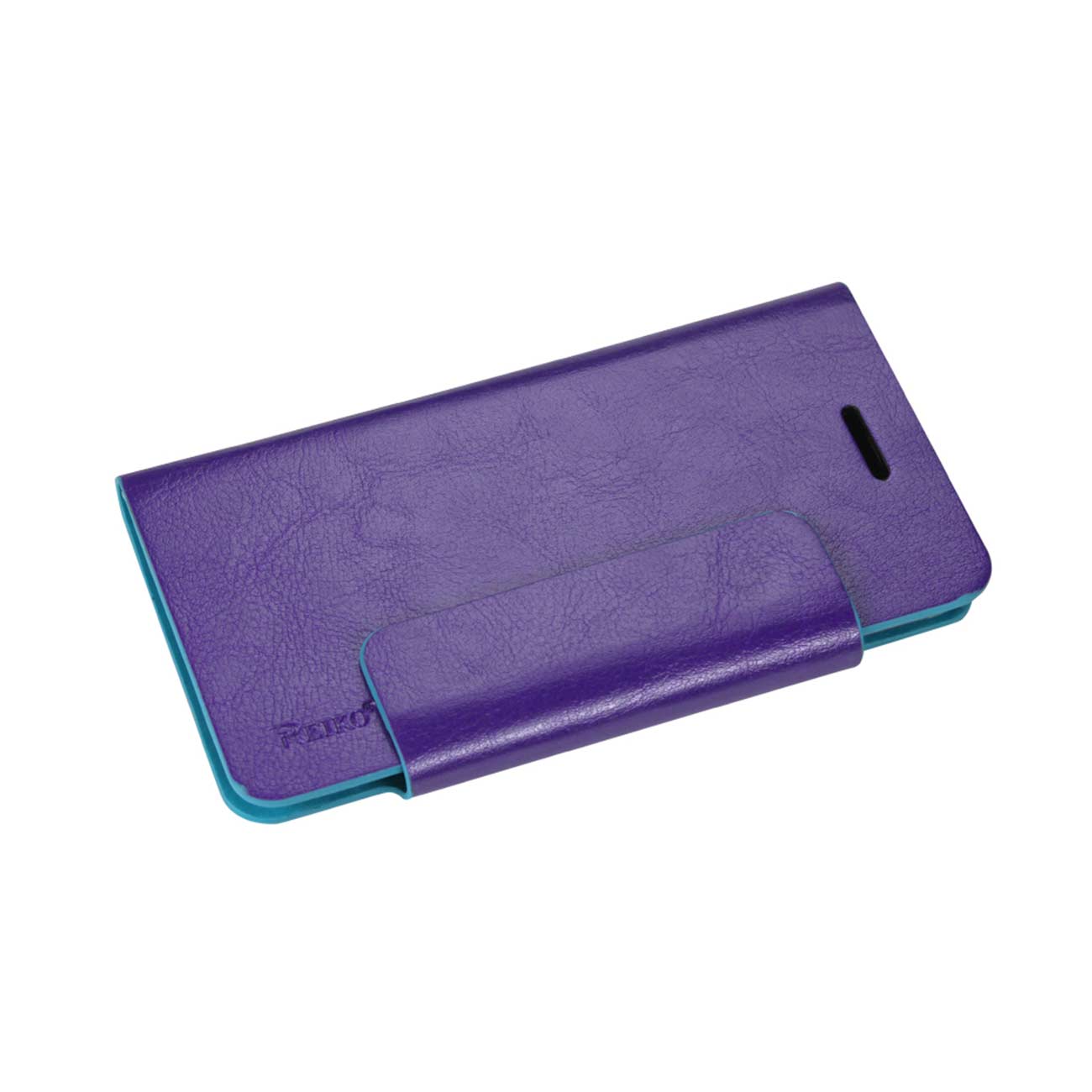 Reiko iPhone 6 Plus Dual Color Flip Folio Wallet Case in Blue Purple – view 2
