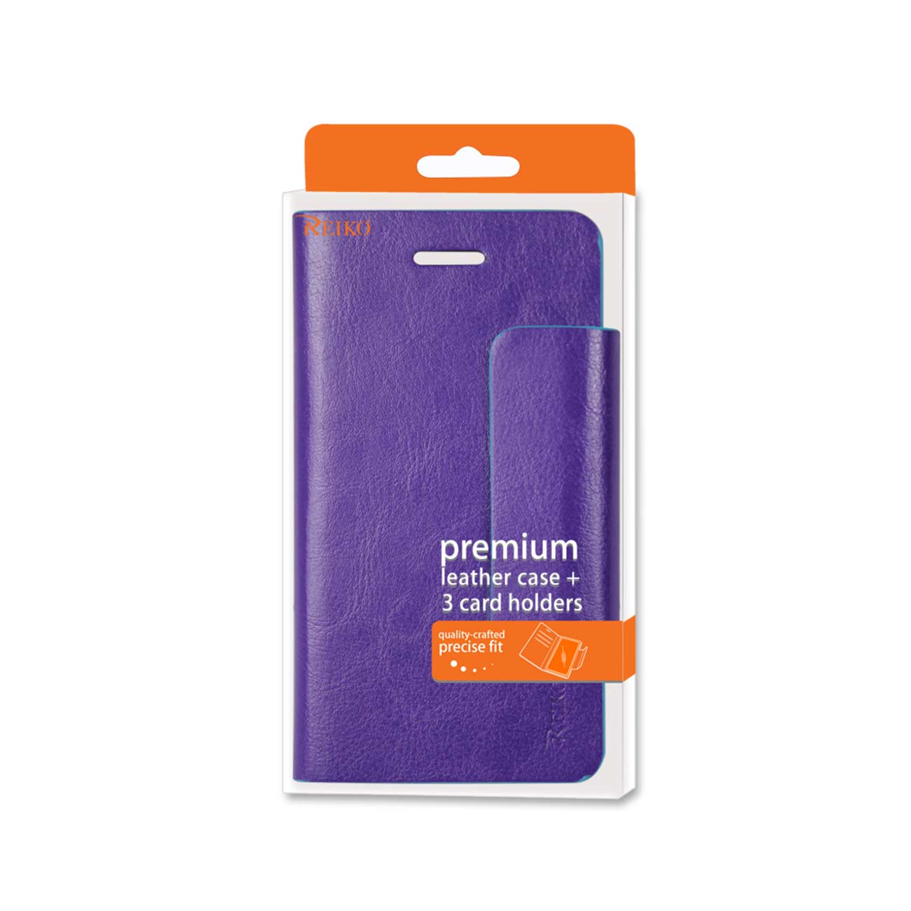 Reiko iPhone 6 Plus Dual Color Flip Folio Wallet Case in Blue Purple – view 4