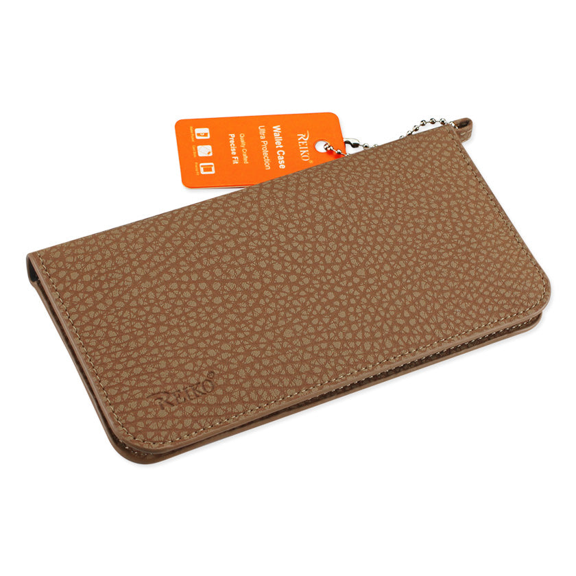 Reiko Universal Wallet Phone Case iPhone 6 Plus/ 6S Plus/ 7 Plus/ Samsung Galaxy S8 Edge with Side Pockets and Magnetic Flap in Brown (6.37x3.21x0.43 Inches Slim) – view 3