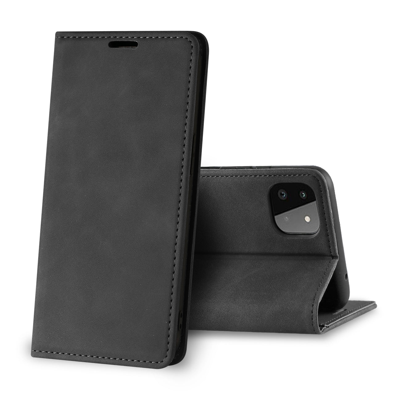 Magnetic wallet Leather phone case for Samsung Galaxy A22 5G (Black)