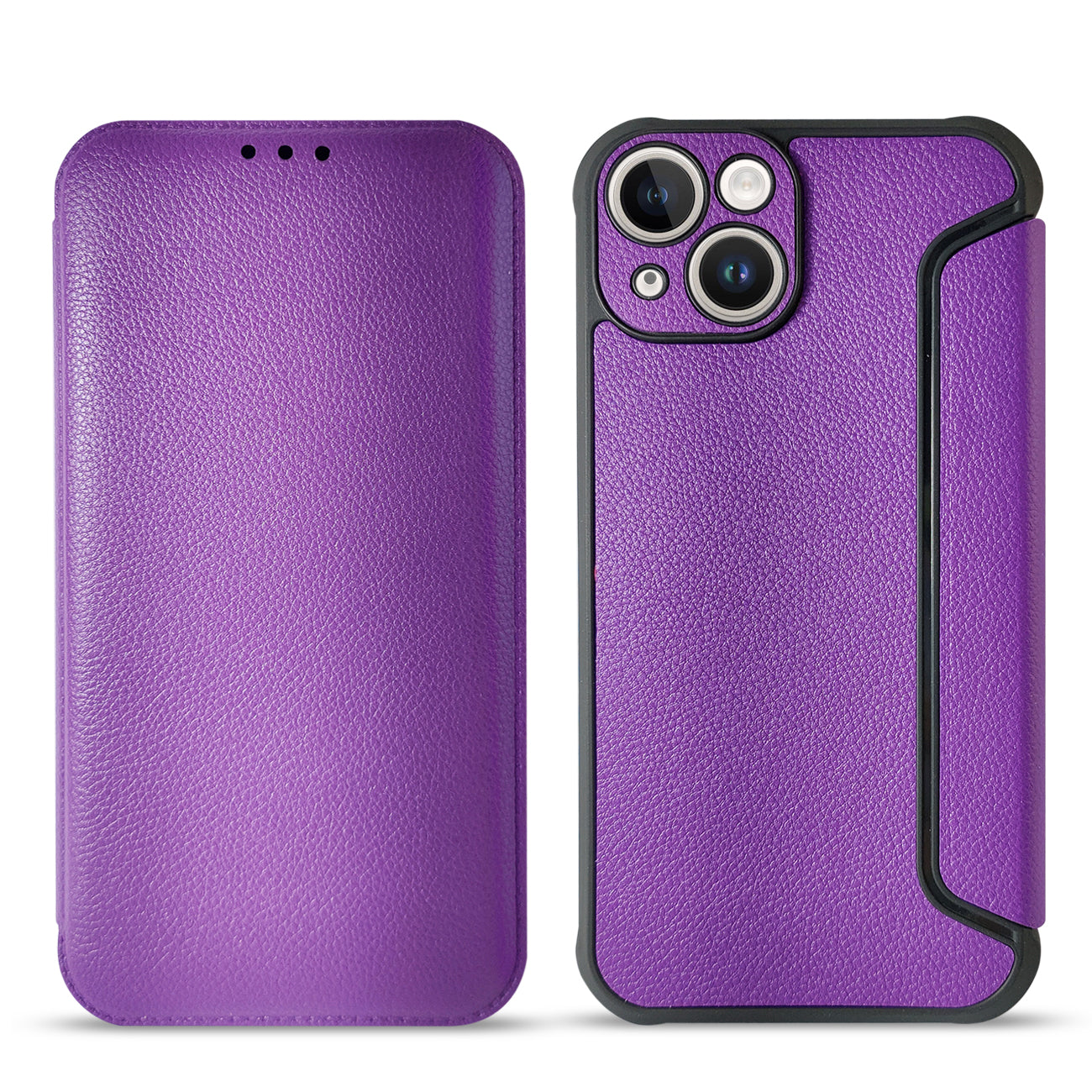 Magnetic wallet Leather phone case for Apple iPhone 14 Plus in Purple
