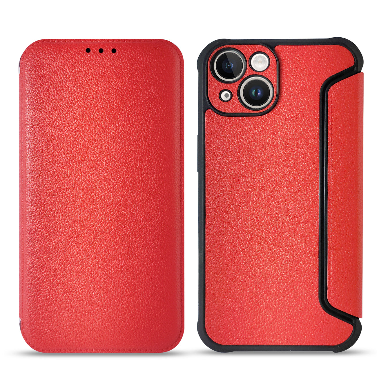 Magnetic wallet Leather phone case for Apple iPhone 14 Plus in Red