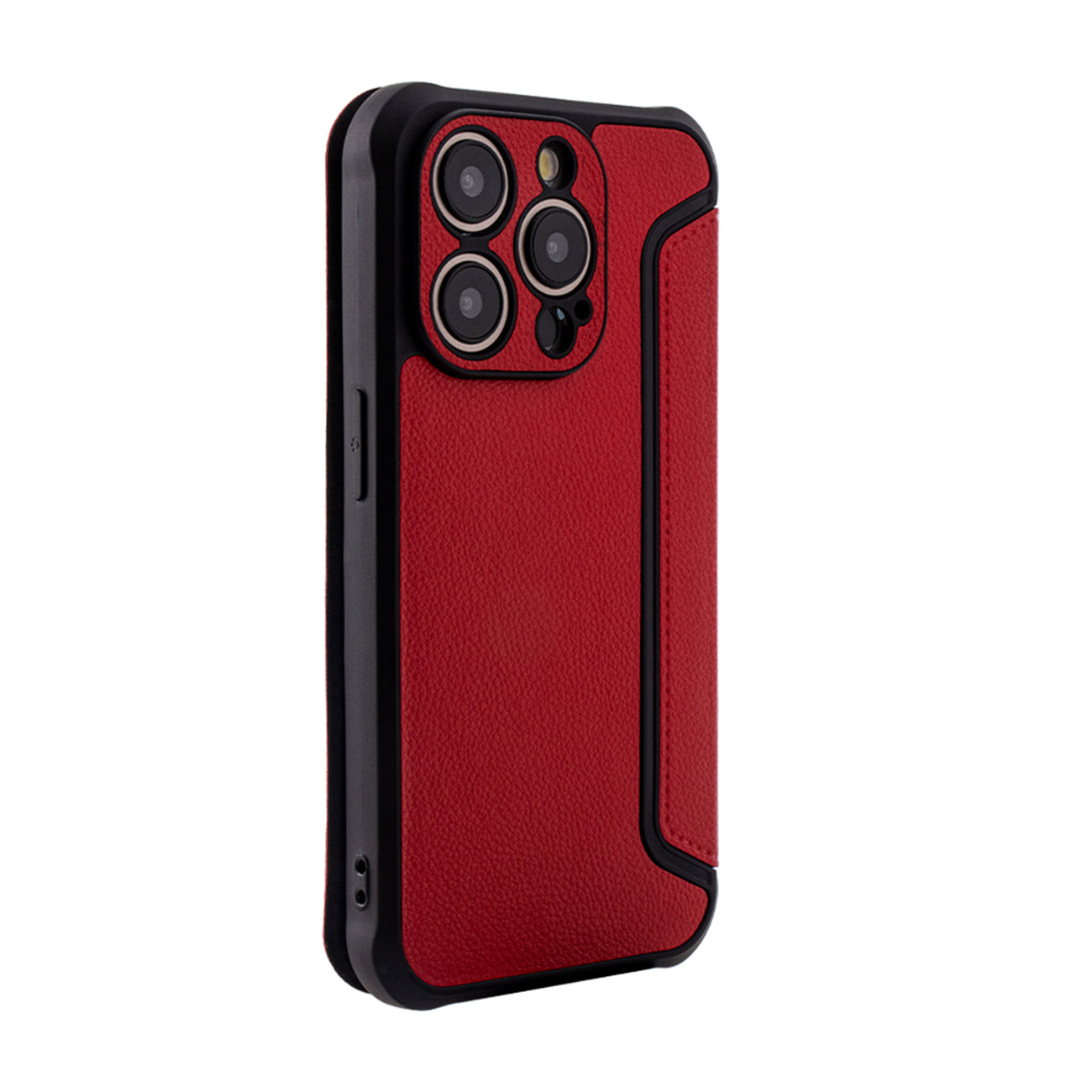 Magnetic wallet Leather phone case for Apple iPhone 15 Pro in Red