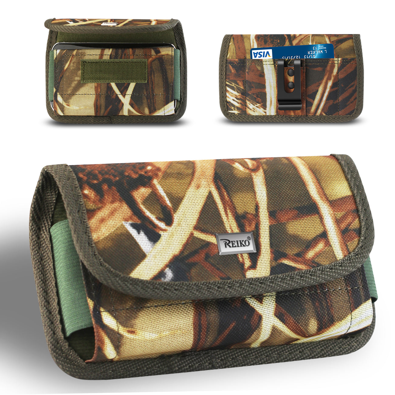 Reiko Horizontal Rugged Pouch With Velcro and Metal Belt Clip in Camouflage (3.5 x 2.1 x 1.1 Inches) (Copy) – view 2