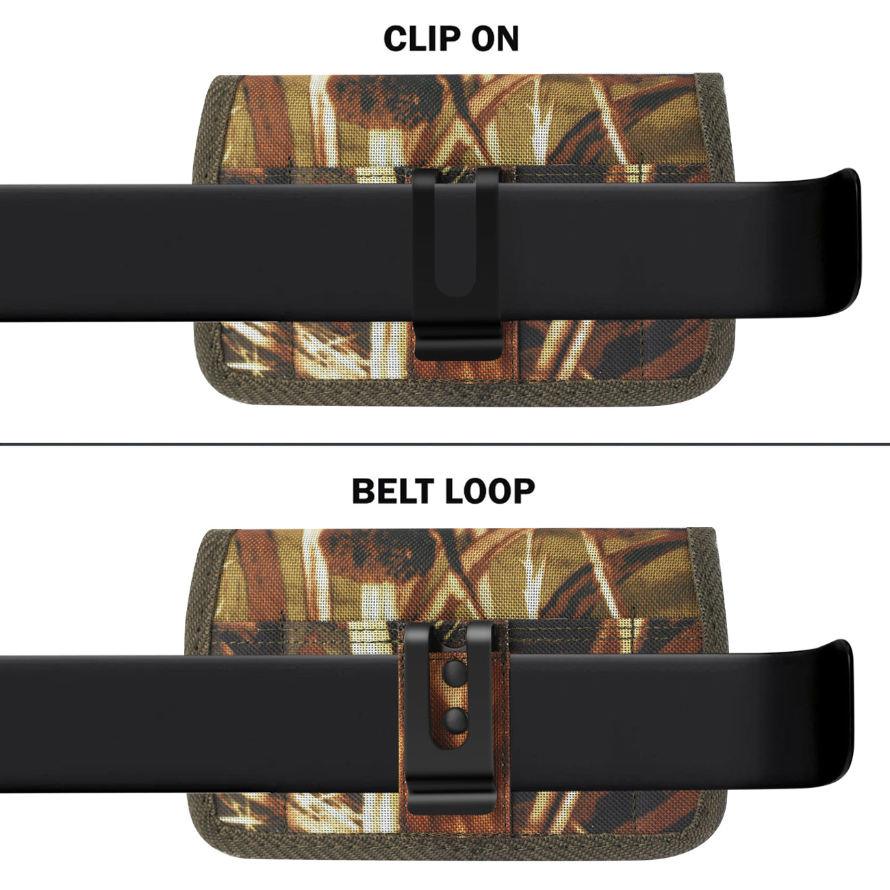 Reiko Horizontal Rugged Pouch With Velcro and Metal Belt Clip in Camouflage (3.5 x 2.1 x 1.1 Inches) (Copy) – view 3