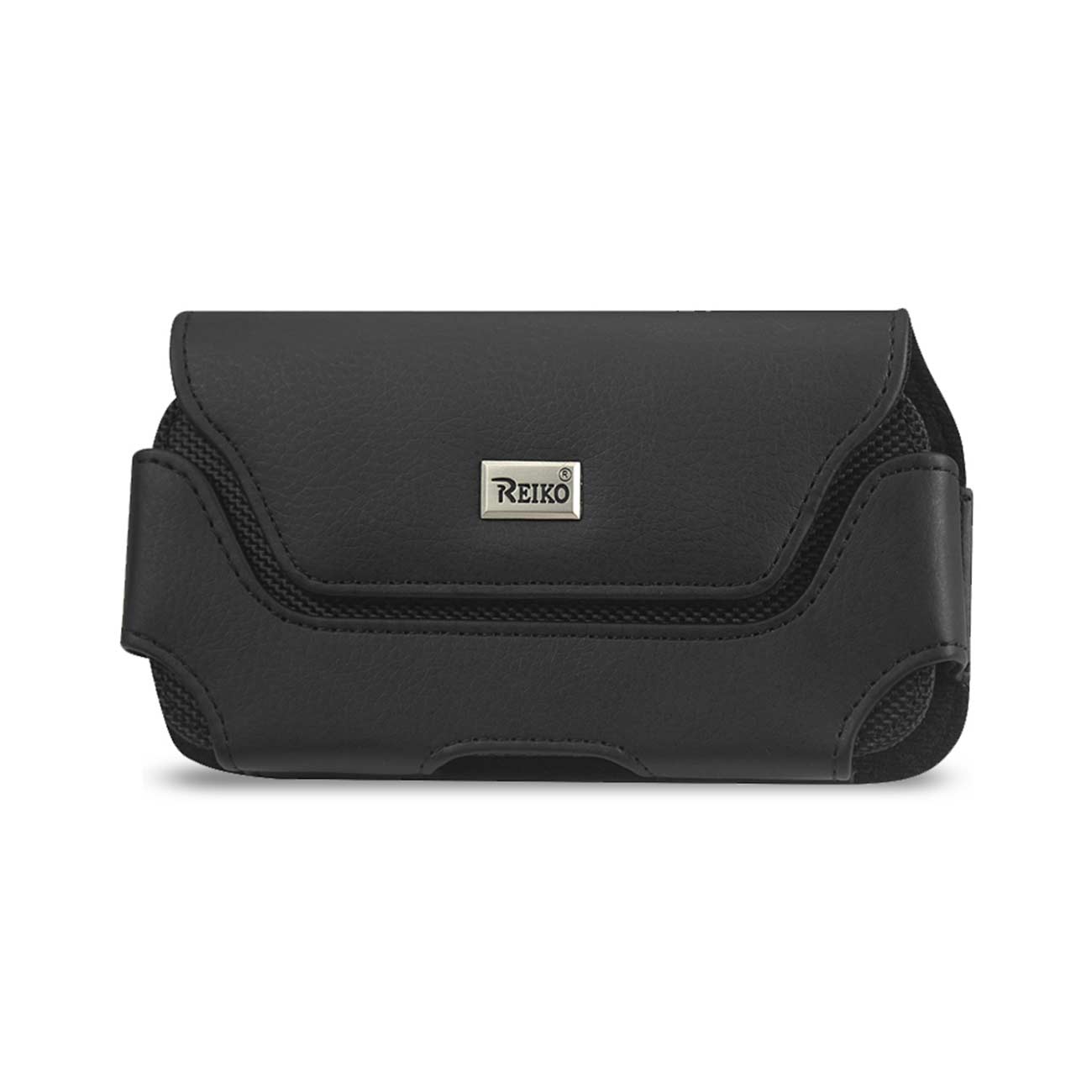 Reiko Horizontal Leather Pouch with Magnetic Closure in Black (7.0x3.9x0.7 Inches) – view 2
