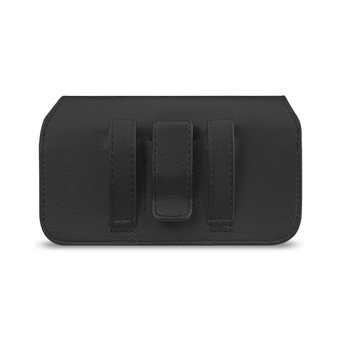 Reiko Horizontal Leather Pouch with Magnetic Closure in Black (7.0x3.9x0.7 Inches) – view 3