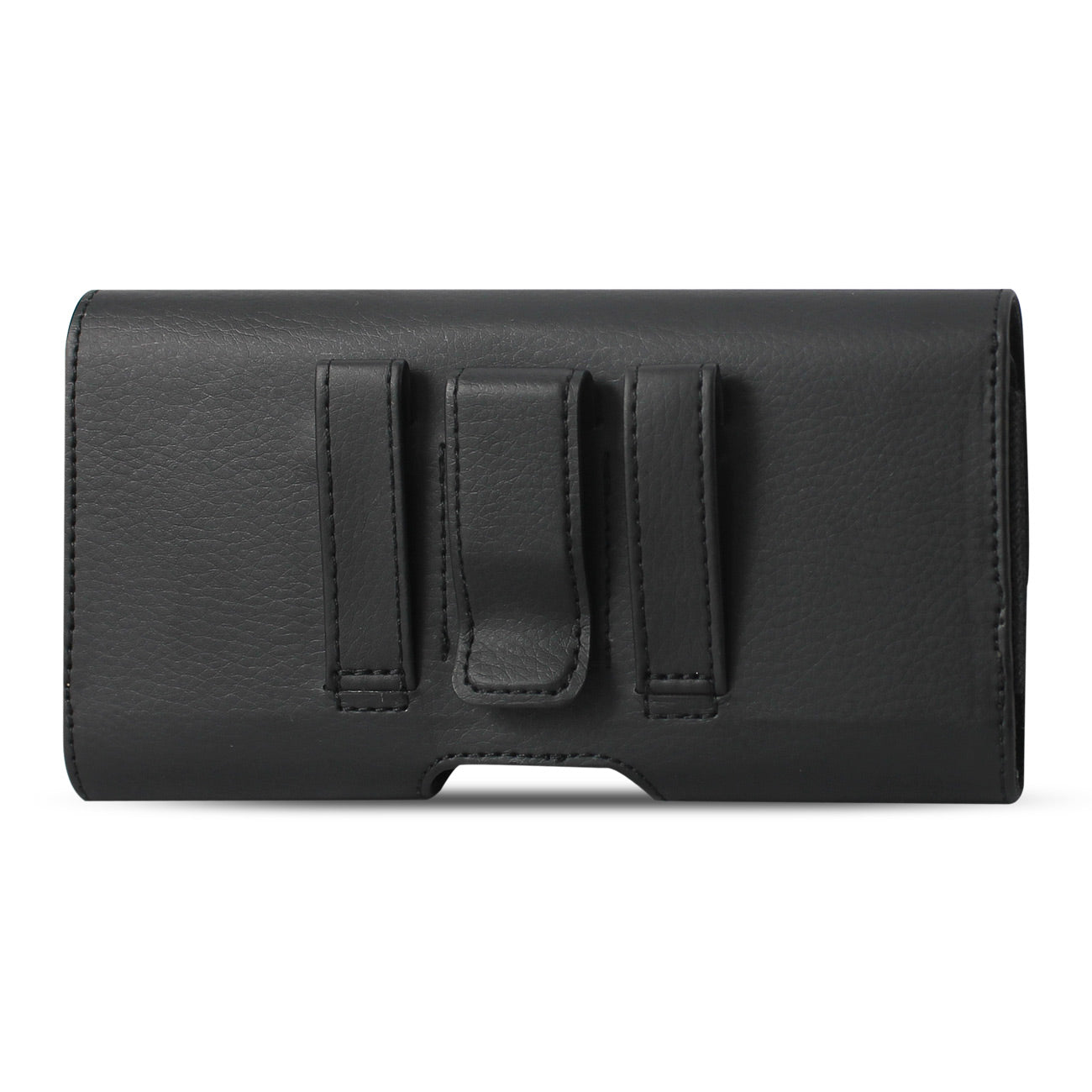 Reiko Horizontal Leather Pouch With Card Holder in Black (6.6X3.5X0.7 Inches) – view 2