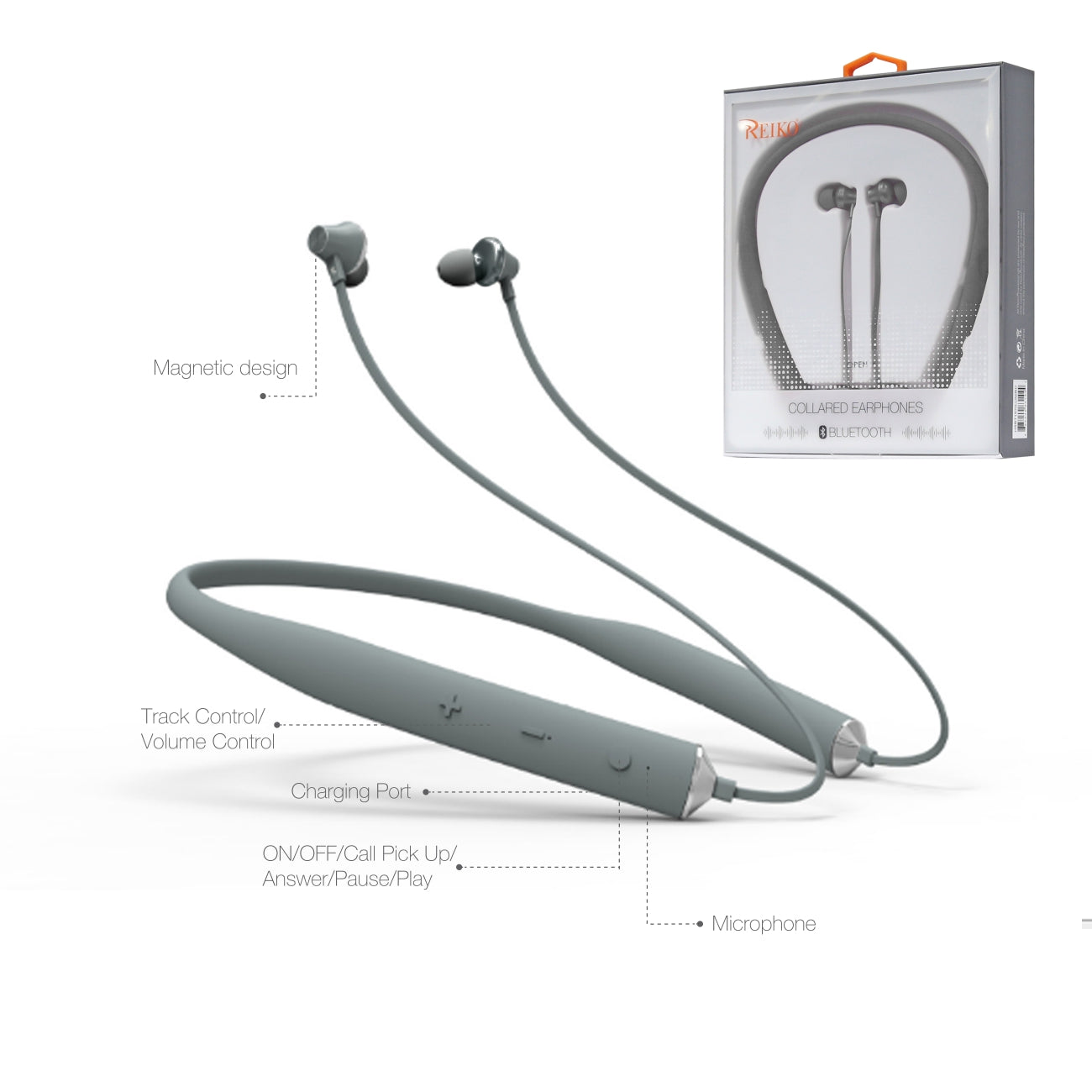 Reiko Universal Bluetooth Earphones Gray