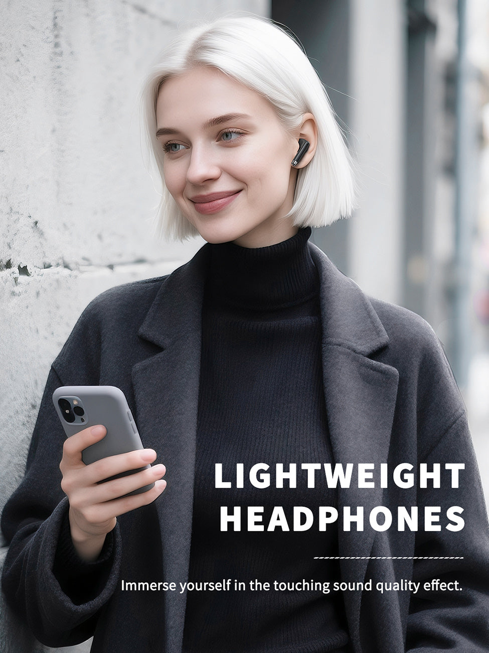 320mAh BT 5.4 Type-C black Clear sound black long battery life wireless earbuds True Wireless Stereo – view 5