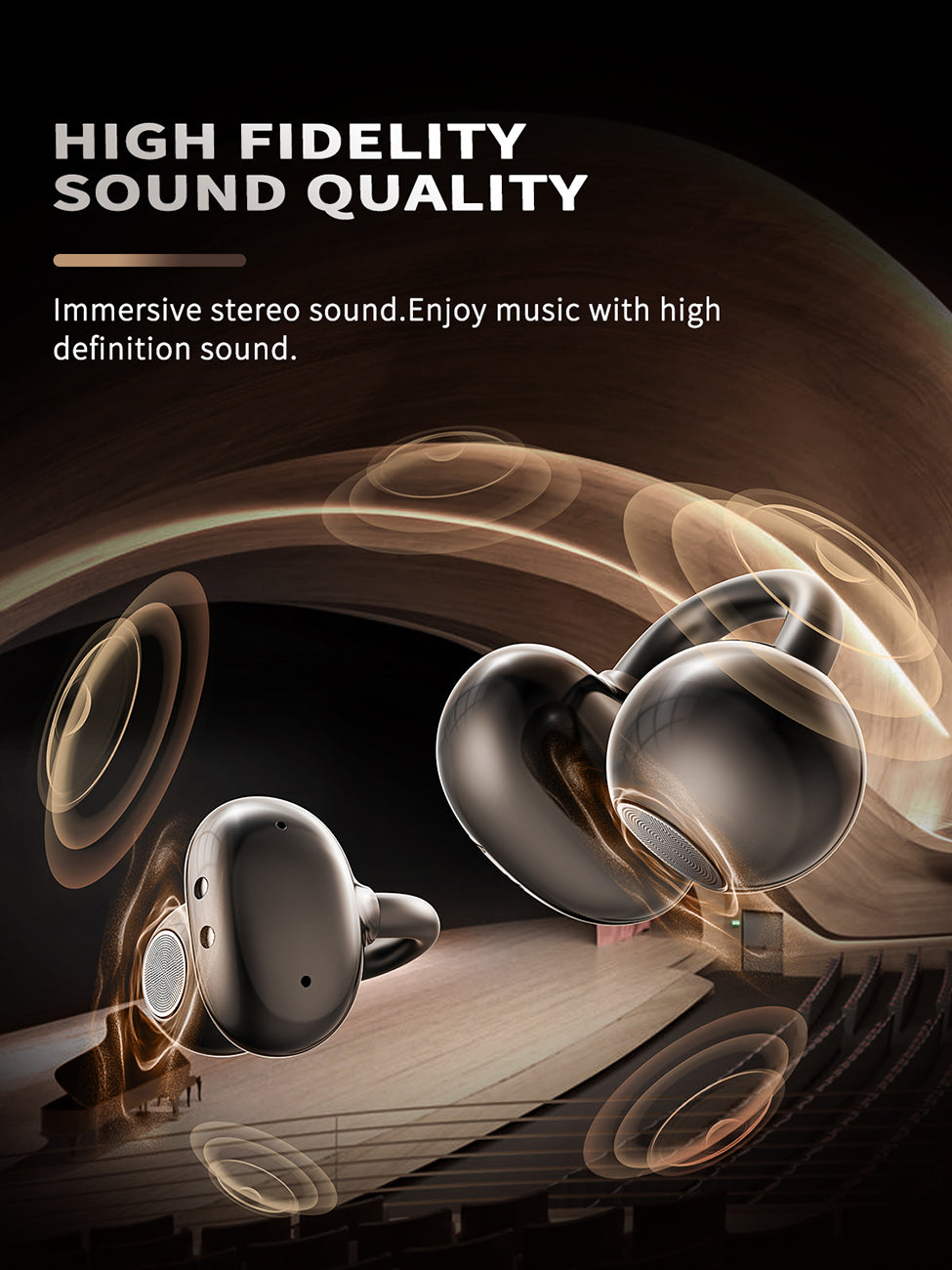 300mAh BT 6.0 Type-C Clear sound long battery life wireless earbuds True Wireless Stereo in white – view 4