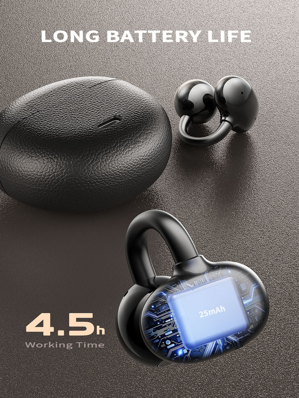 300mAh BT 6.0 Type-C Clear sound long battery life wireless earbuds True Wireless Stereo in yellow – view 6