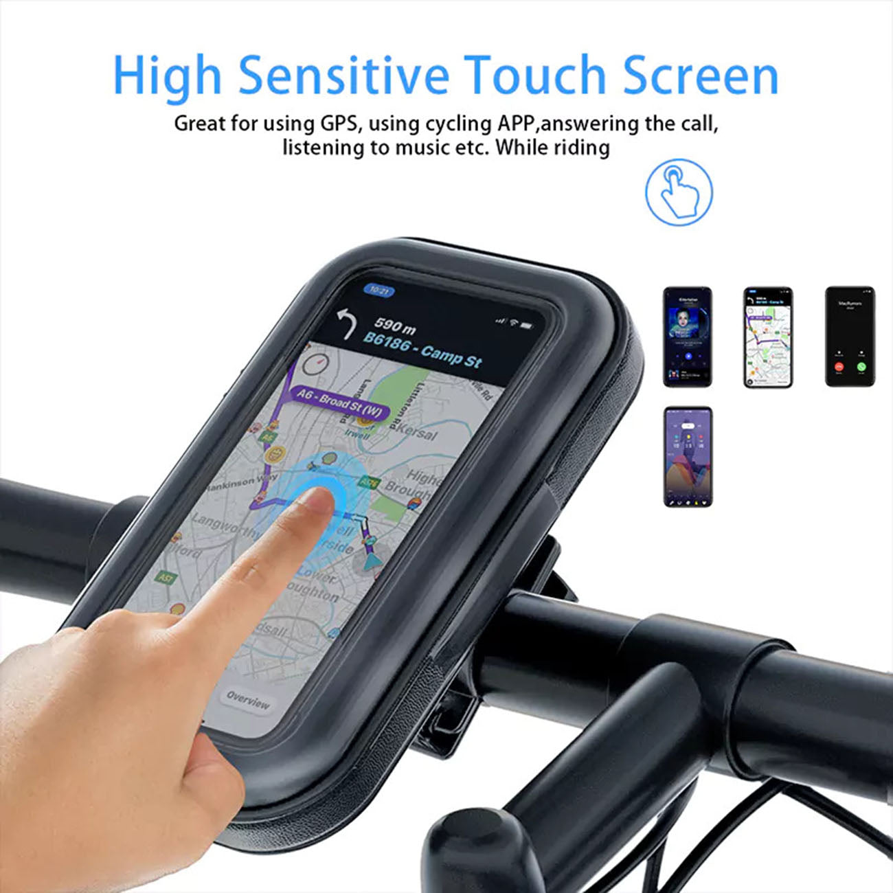 360 degree Rotation Universal Detachable Bicycle Motorbike holder 6.3 inch Cell Phone Holder – view 4