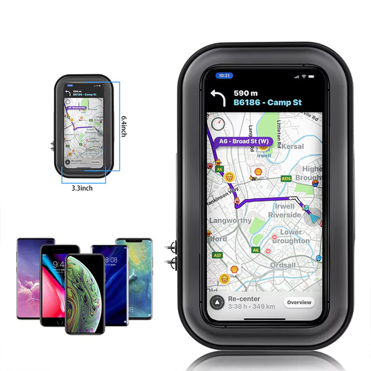 360 degree Rotation Universal Detachable Bicycle Motorbike holder 6.3 inch Cell Phone Holder – view 5