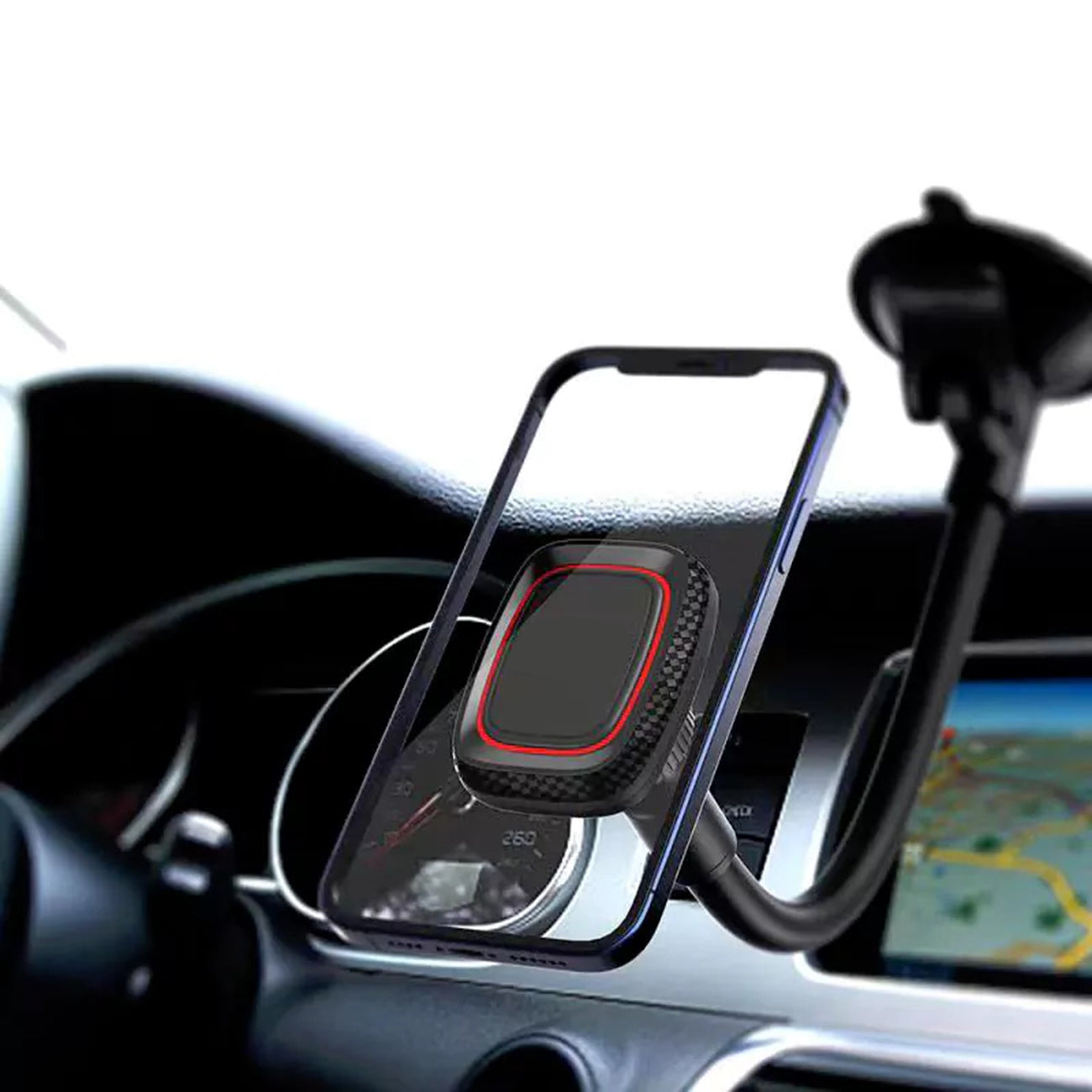 Universal 360-degree rotation Dashboard or windshield Magnetic Phone Holder for Car with Long Arm – view 3