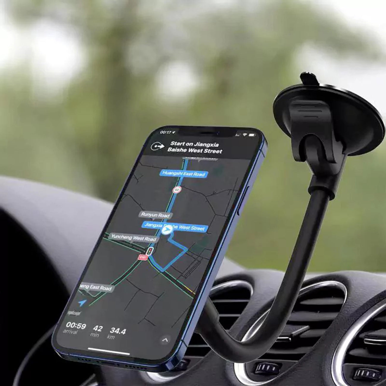 Universal 360-degree rotation Dashboard or windshield Magnetic Phone Holder for Car with Long Arm – view 5
