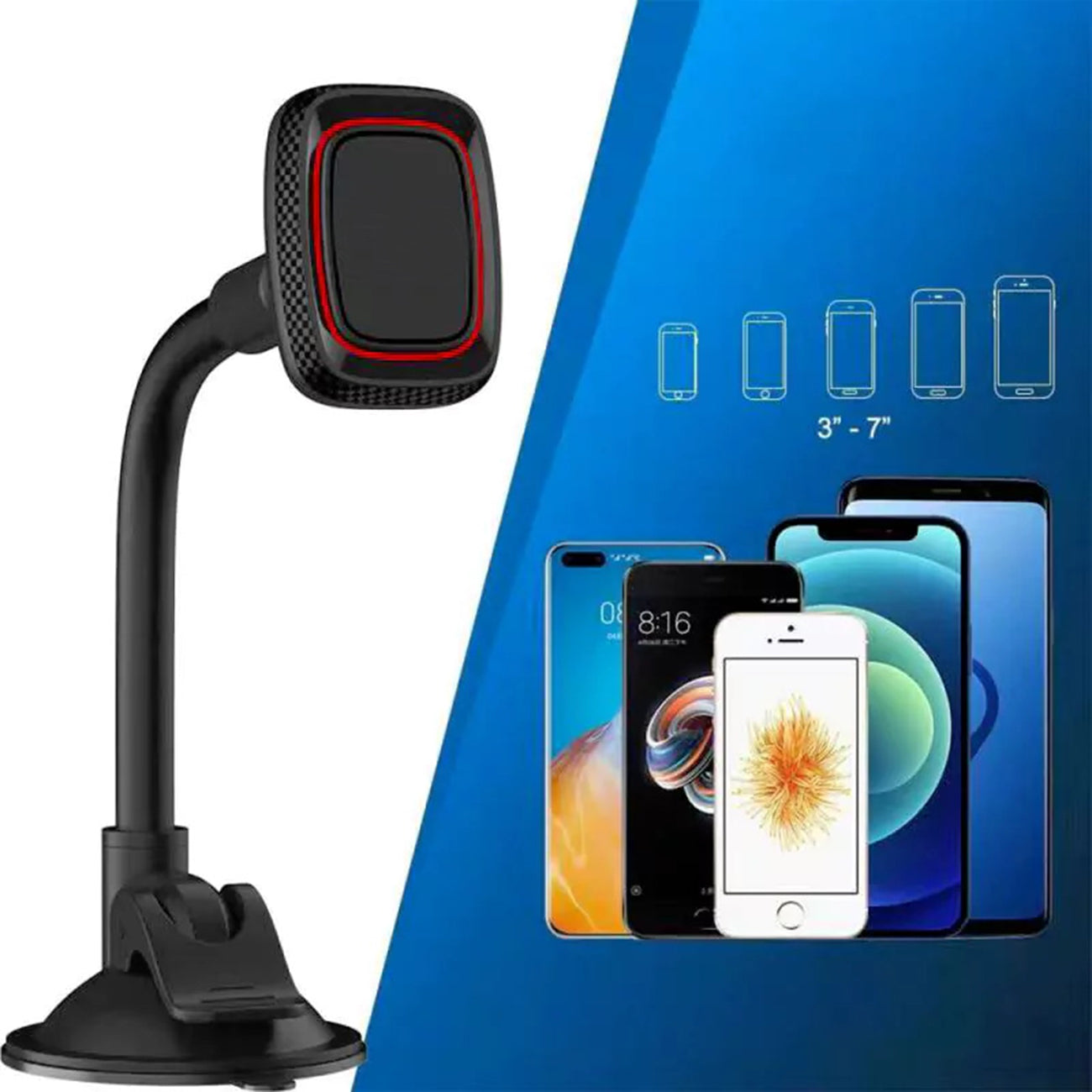 Universal 360-degree rotation Dashboard or windshield Magnetic Phone Holder for Car with Long Arm – view 6