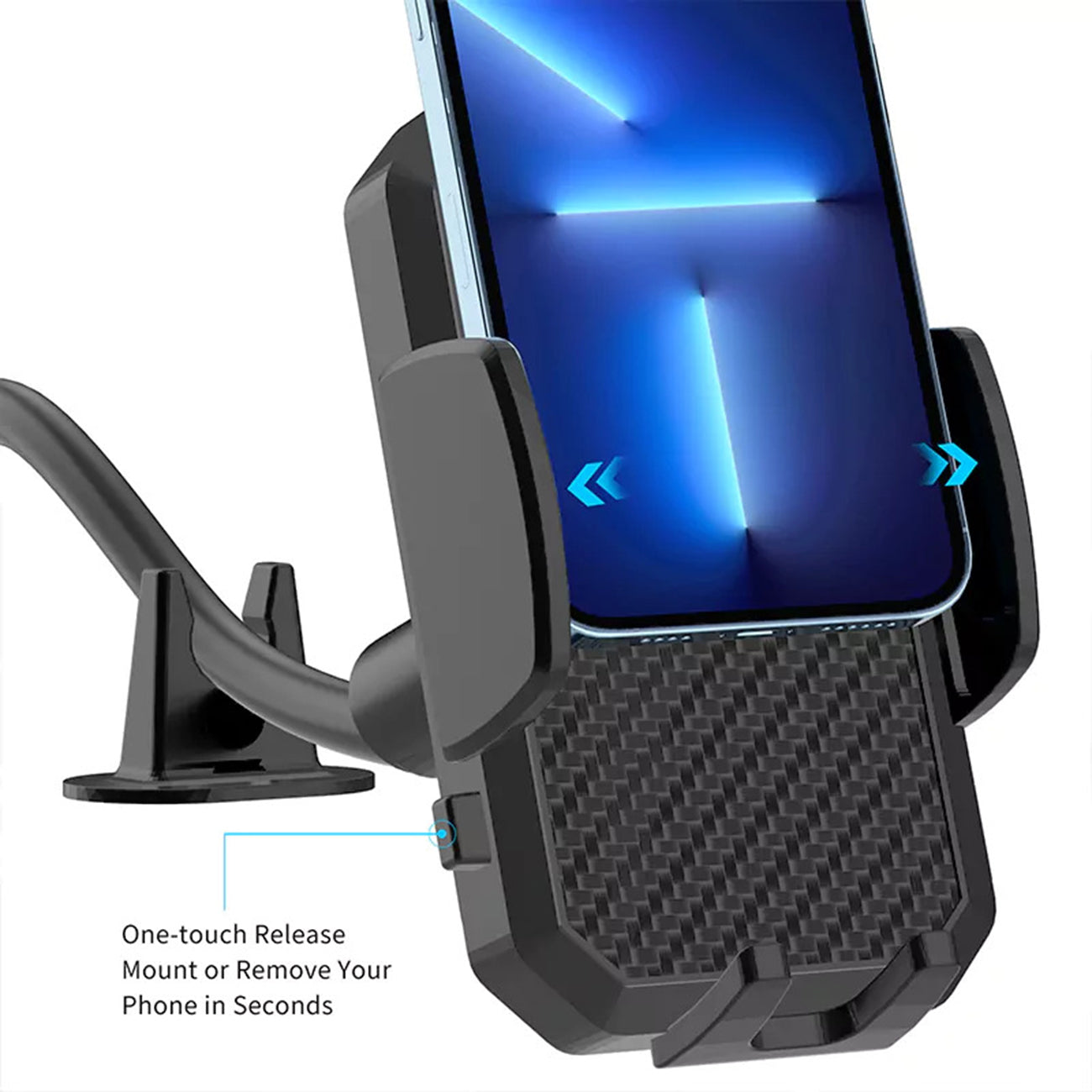Universal Phone Holder Strong Hold Anti-Shake Flexible Aluminum Alloy Hose Design Windshield – view 3