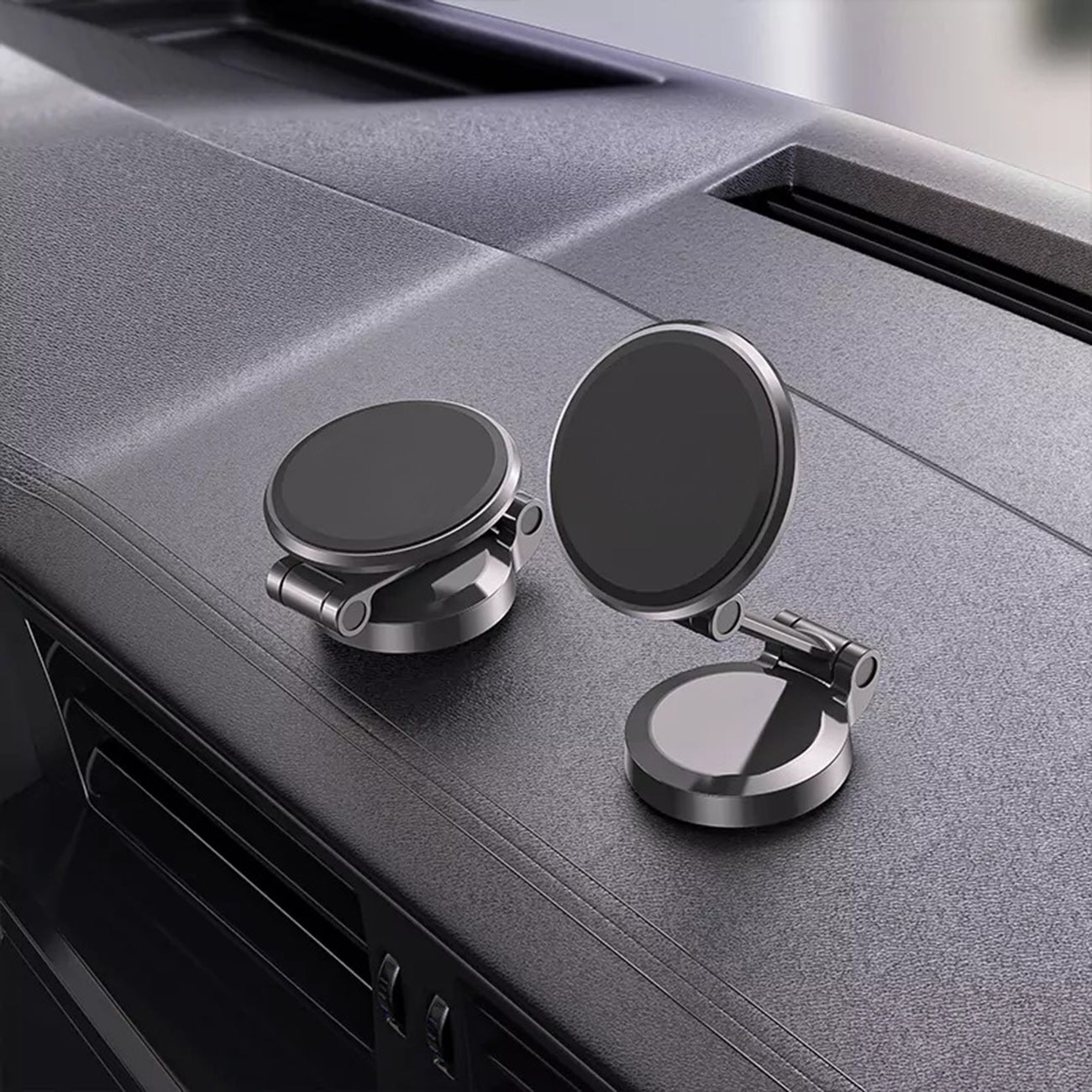 360° rotating magnetic holder for car with a sticky base – view 2