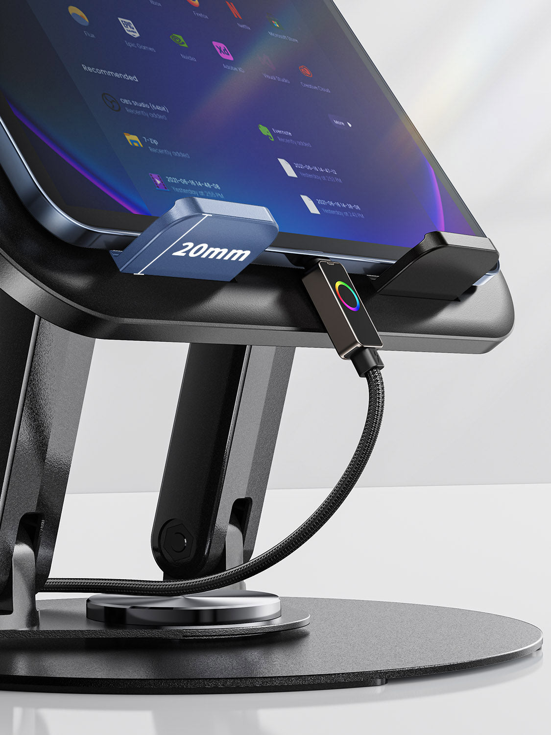 stable ABS tablet Phone Stand, Universal Smartphone Holder for tablet, laptop in black – view 5