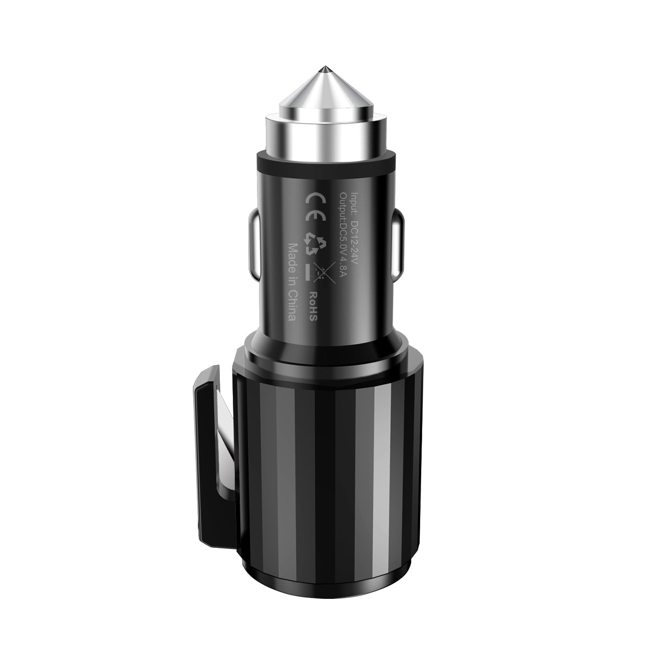 Quick Car Charger, 4.8A Dual USB Fast car charger with Life Guard Charge Technology in Gray