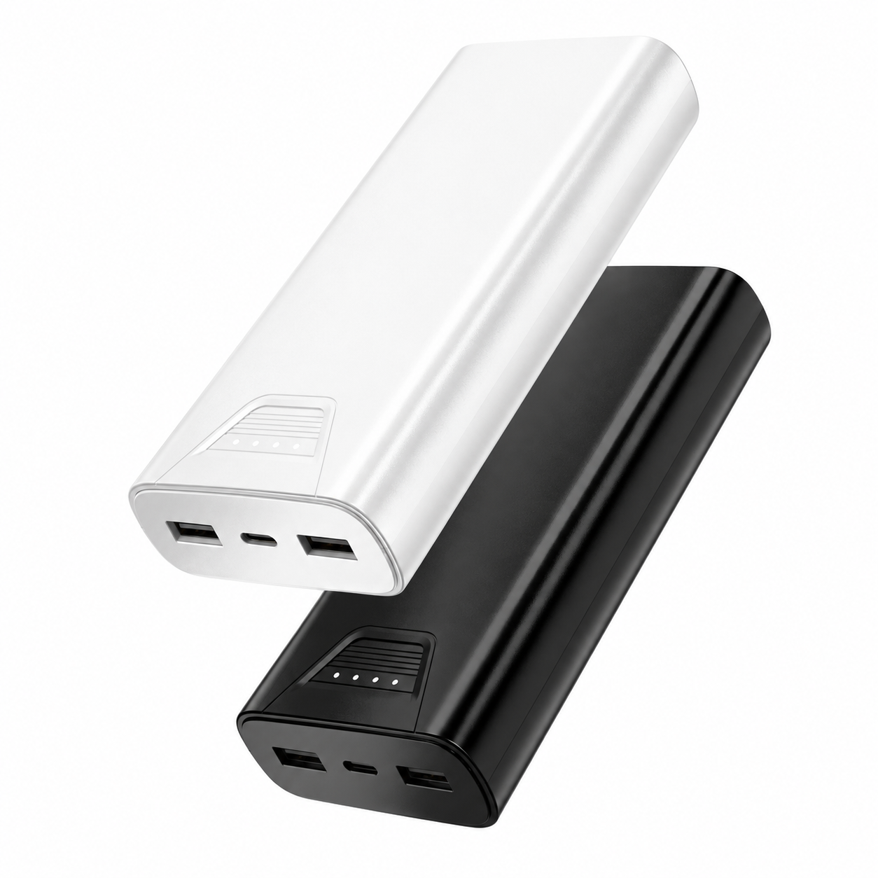 10000 mAh high capacity fast charging dual USB output black power bank – view 2