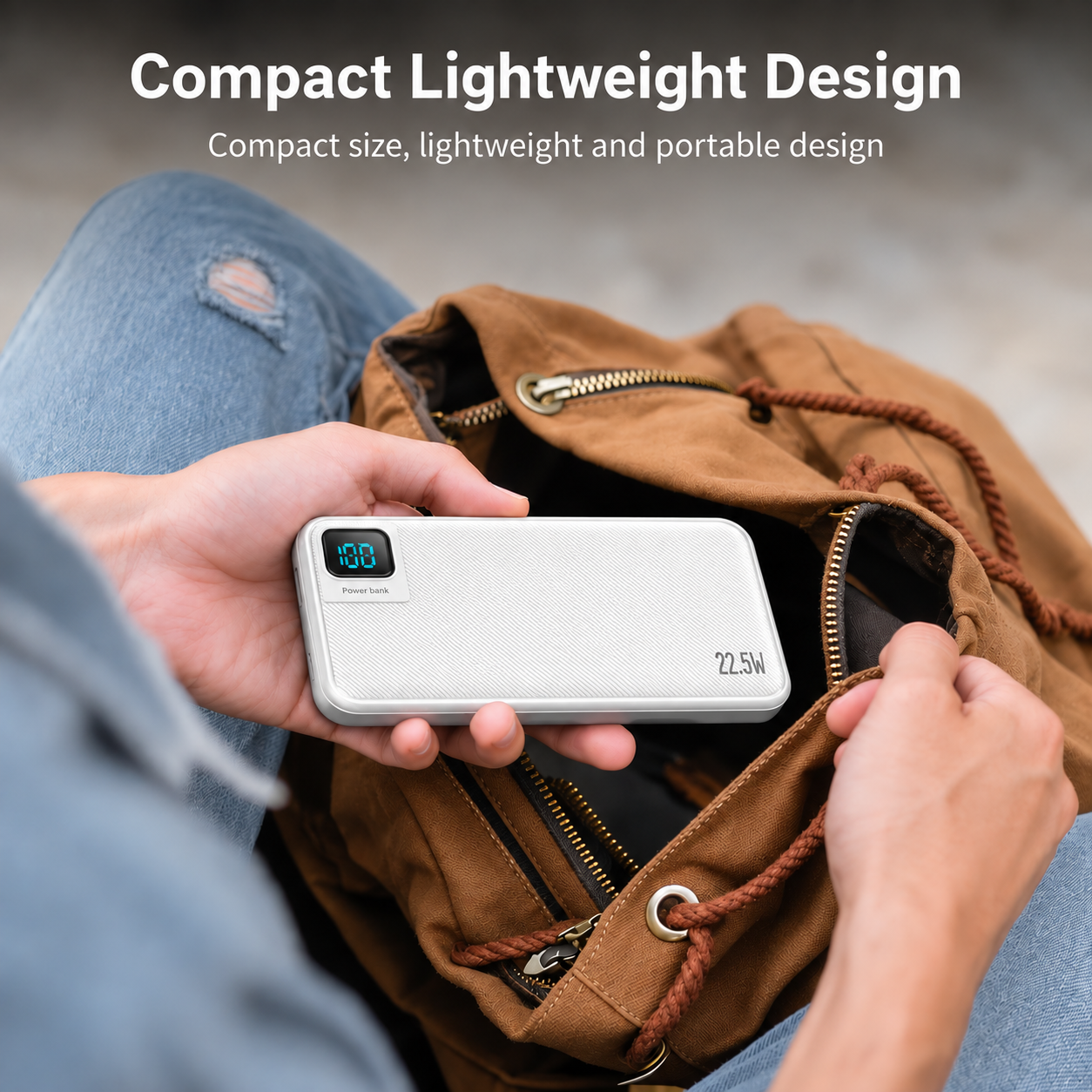 High quality 20000mAh Power Bank with digital display with Type-C/ IP cable for phones – view 4
