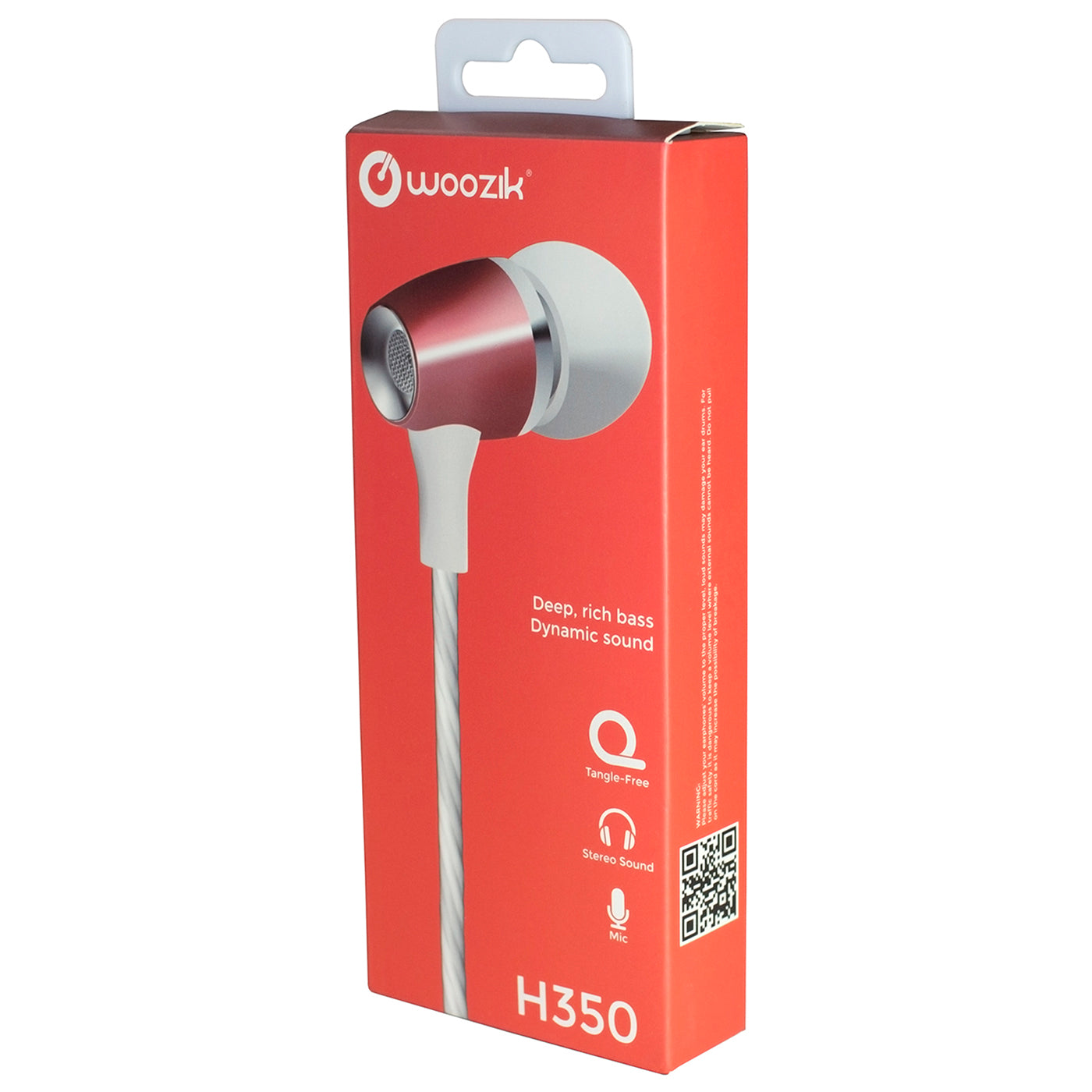 H350 Wired In-Ear Bass Headphones Headsets Earbuds With Microphone Stereo Earphones in Red