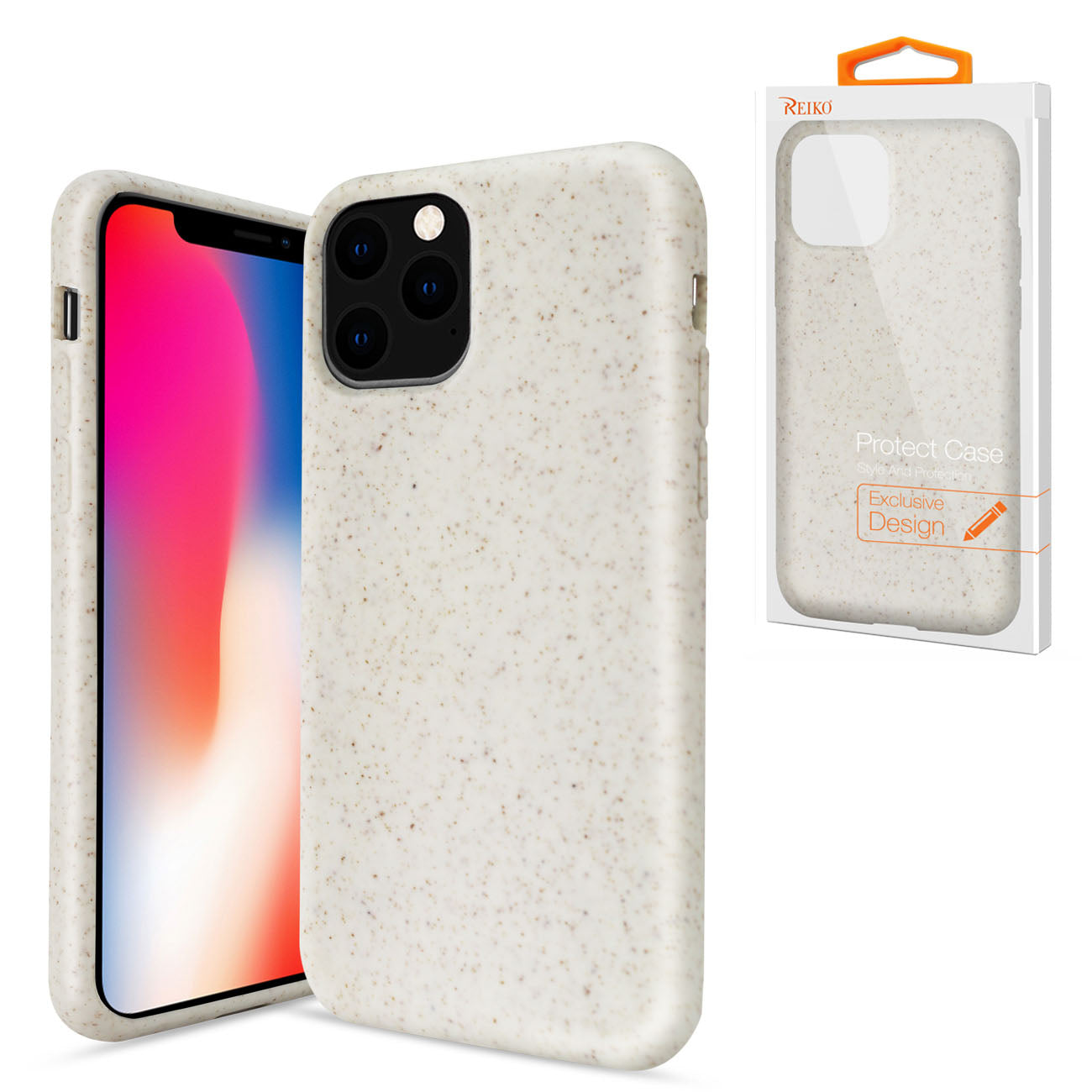 Reiko iPhone 11 Pro Wheat Bran Material Silicone Phone Case in White