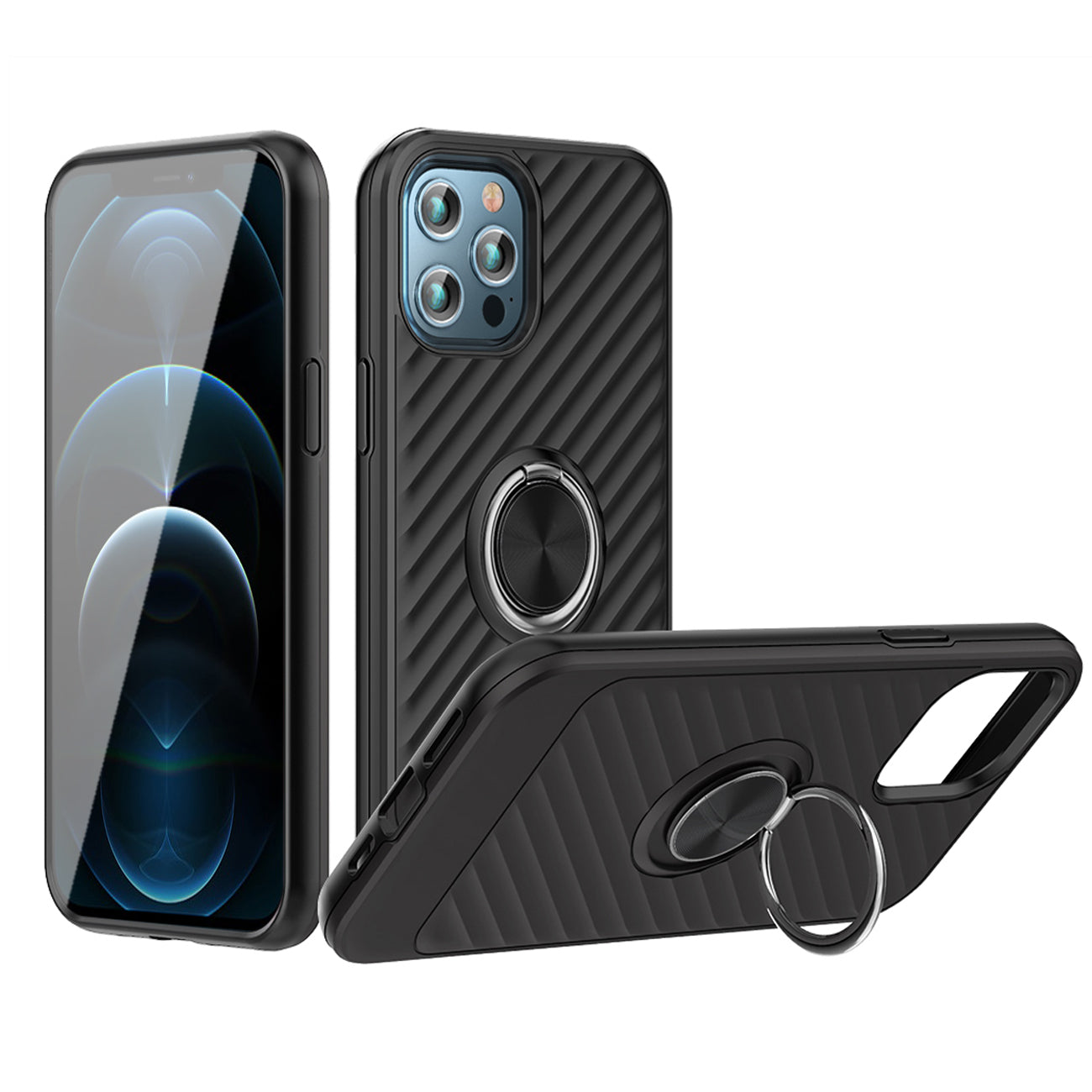 Phone Case with Ring Holder iPhone 12 Pro Max in Black