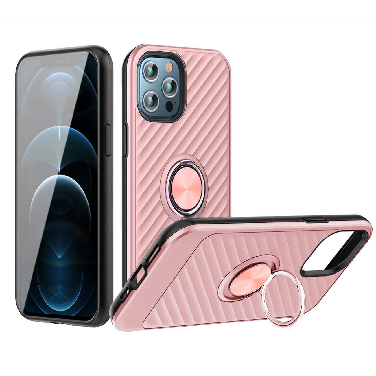 Phone Case with Ring Holder iPhone 12/iPhone 12 Pro in Rose Gold