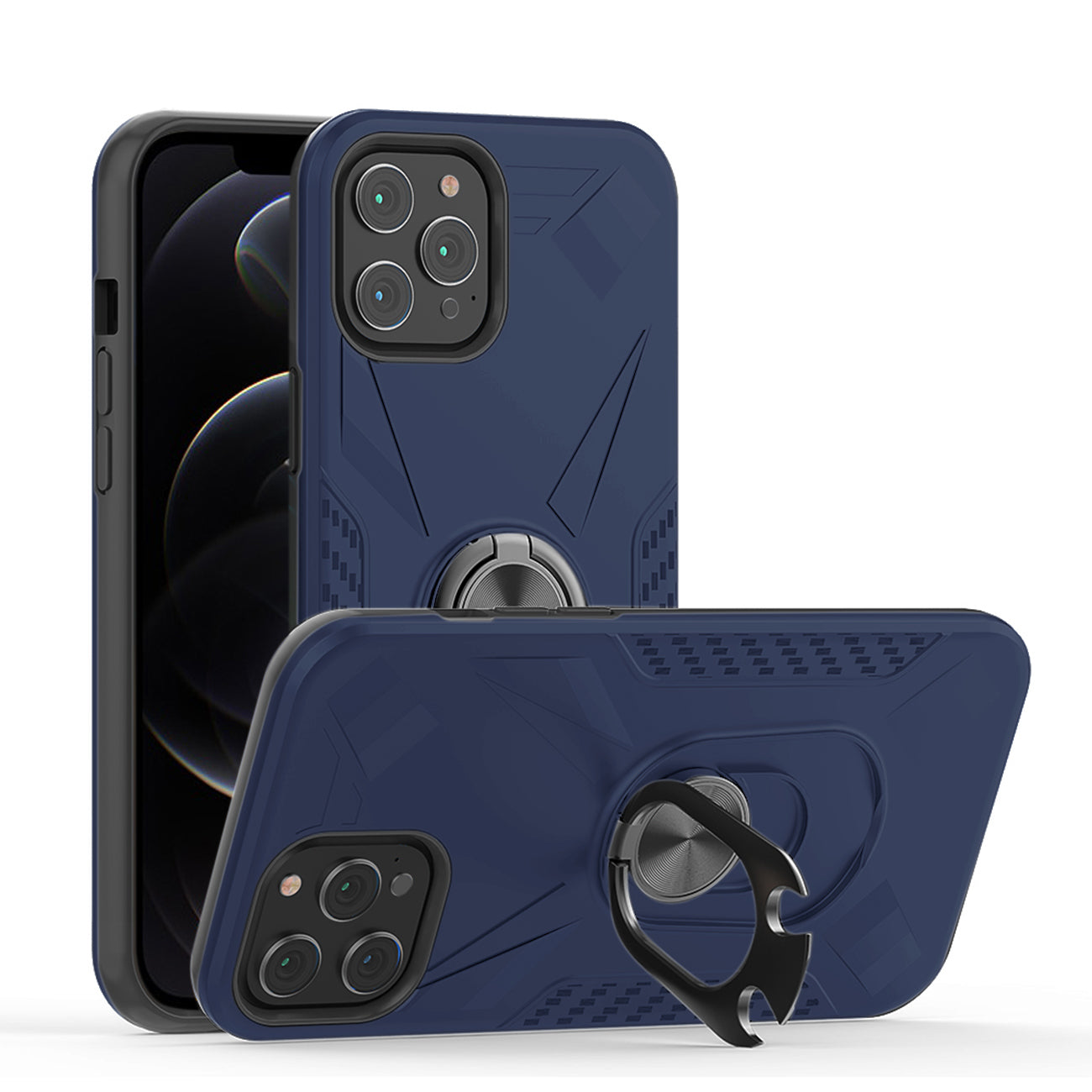 iPhone 12 Pro Max Case with Ring Holder in Blue